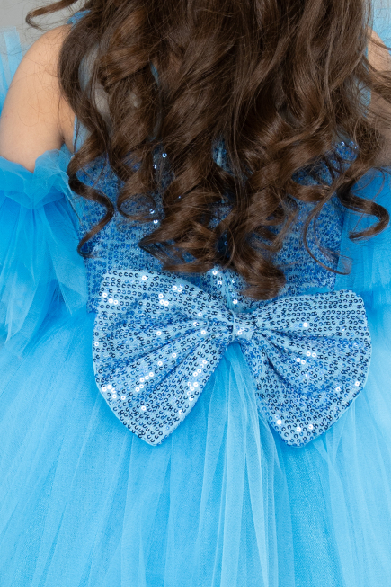 Abendkleid für Kinder Kurz Blau ABK2572