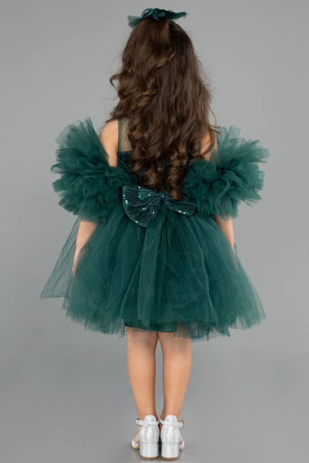 Abendkleid für Kinder Kurz Grün ABK2572
