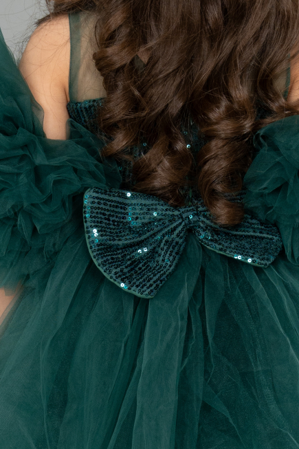Abendkleid für Kinder Kurz Grün ABK2572