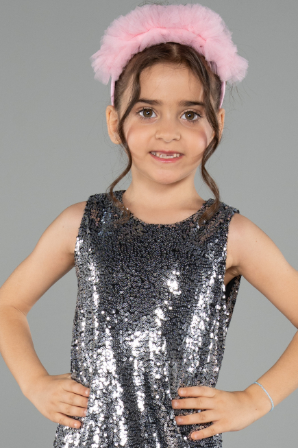 Abendkleid für Kinder Kurz Anthrazit ABK2574