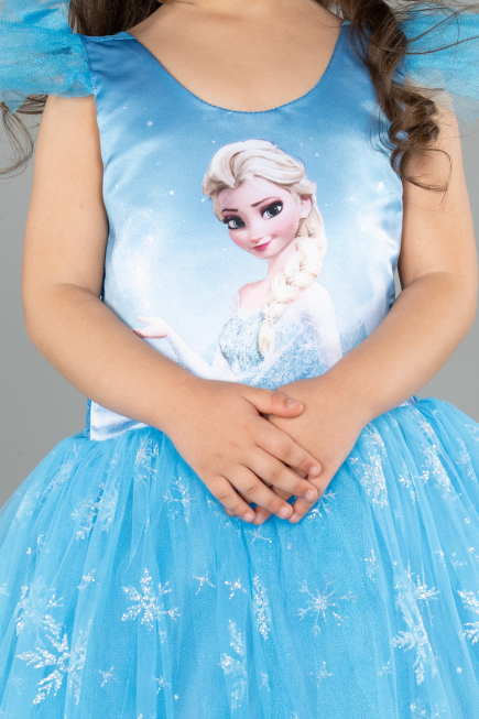 Abendkleid für Kinder Lang Blau ABU5907