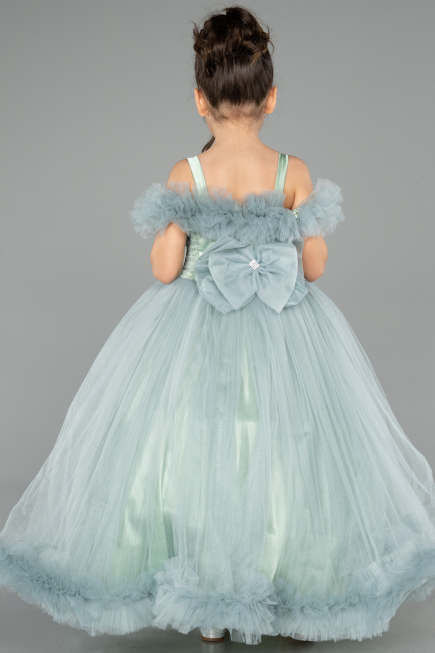 Brautkleid für Kinder Lang Minzgrün ABG178