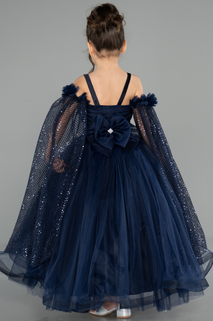 Brautkleid für Kinder Lang Marineblau ABG179