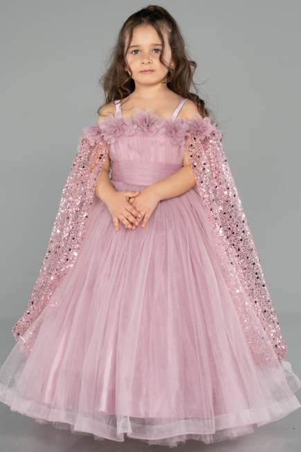 Brautkleid für Kinder Lang Puder ABG179