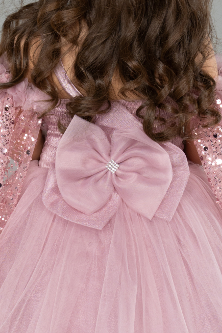 Brautkleid für Kinder Lang Puder ABG179