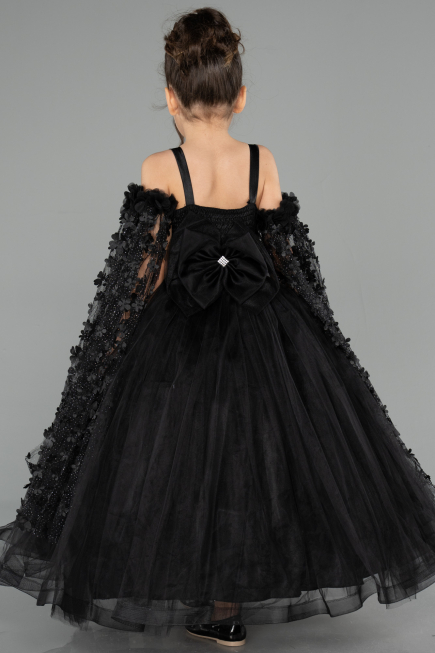 Brautkleid für Kinder Lang Schwarz ABG179