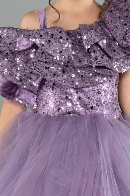 Brautkleid für Kinder Lang Lila ABG180