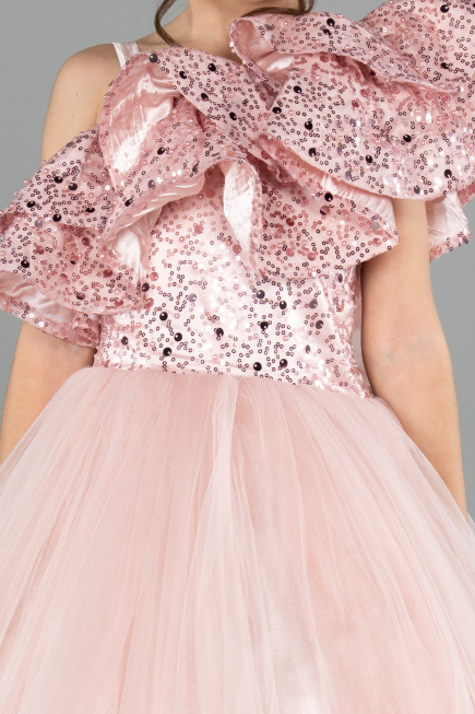 Brautkleid für Kinder Lang Puder ABG180