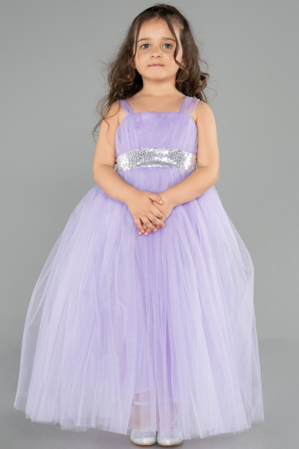 Lila Abendkleid Für Kinder Lang ABU3031