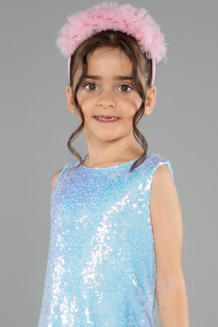 Abendkleid für Kinder Kurz Blau ABK2574