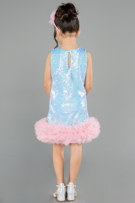 Abendkleid für Kinder Kurz Blau ABK2574