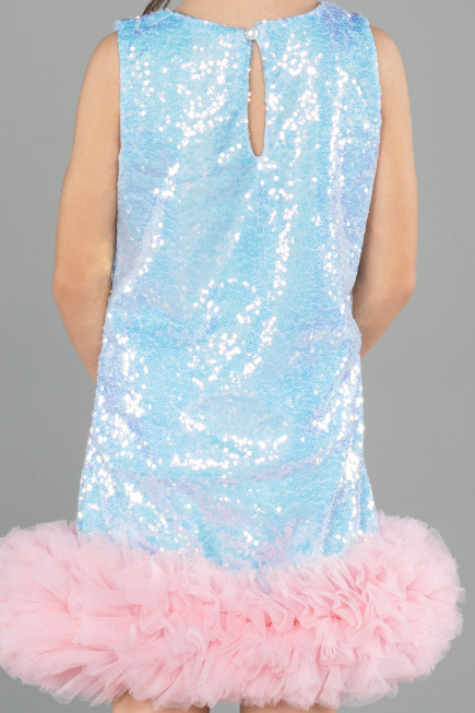 Abendkleid für Kinder Kurz Blau ABK2574