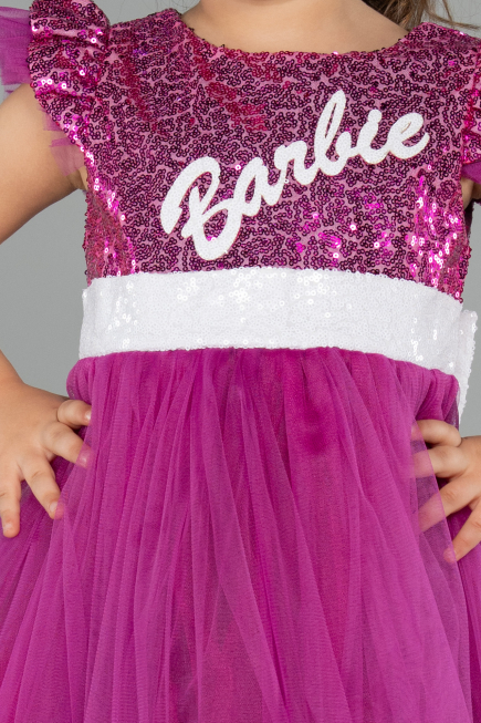 Abendkleid für Kinder Lang Fuchsie ABU4033