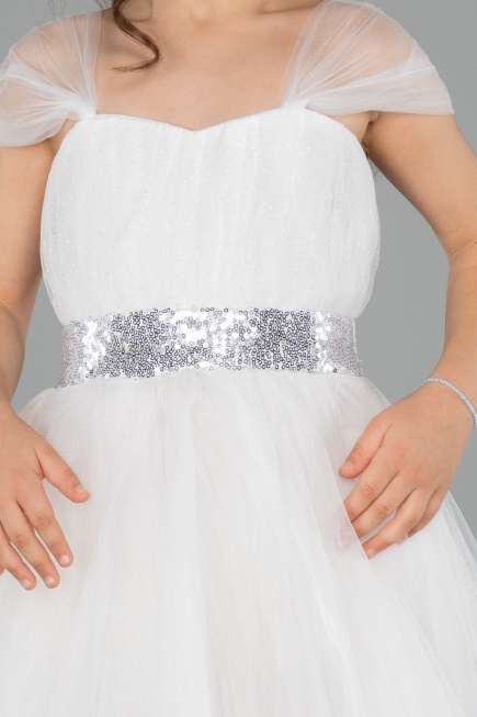 Abendkleid für Kinder Lang Weiß ABU3566
