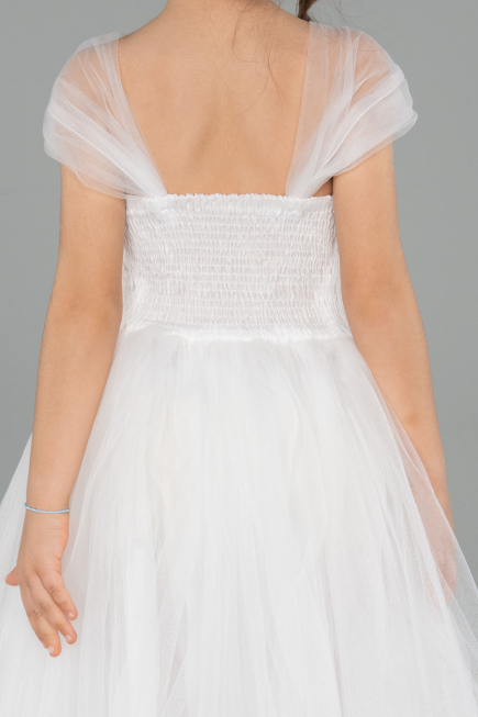 Abendkleid für Kinder Lang Weiß ABU3566