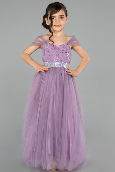 Lavendel Abendkleid Für Kinder Lang ABU3566