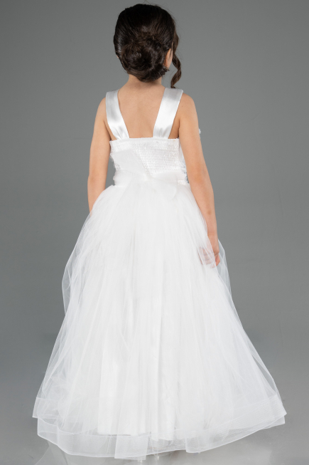 Abendkleid für Kinder Lang Weiß ABU3909