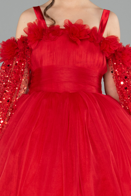 Brautkleid für Kinder Lang Rot ABG179