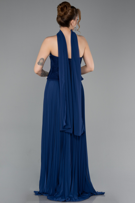 Abendkleid Lang Chiffon Marineblau ABU5917