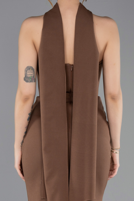 Braun Abendkleid İm Meerjungfrau-Stil Lang ABU5566