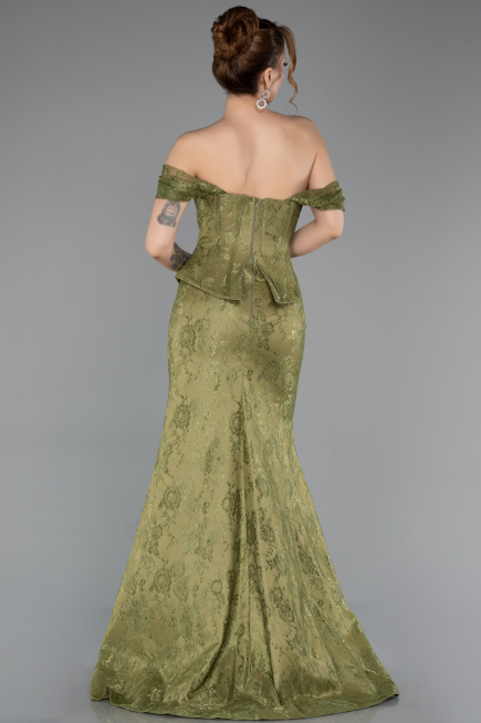 Abendkleid Lang Spitze Khaki ABU5609