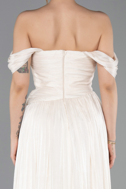 Abschlusskleid Lang Chiffon Beige ABU5920