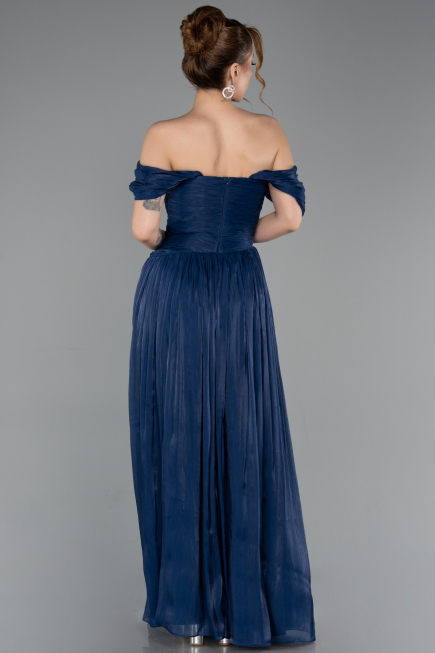 Abschlusskleid Lang Chiffon Marineblau ABU5920