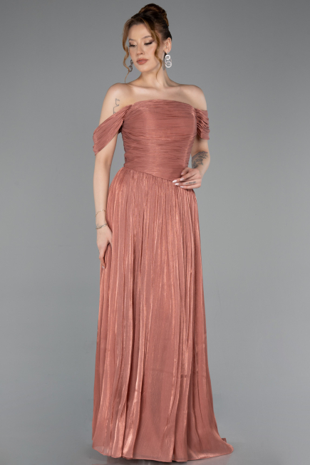 Abschlusskleid Lang Chiffon Zimtfarben ABU5920