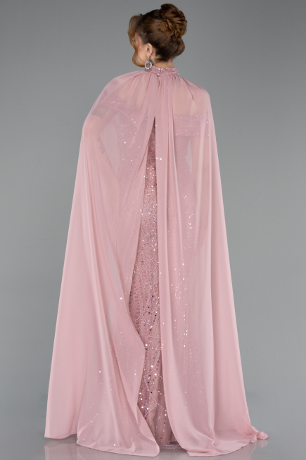 Abendkleid Lang Perlenbesetzt Puder ABU5915