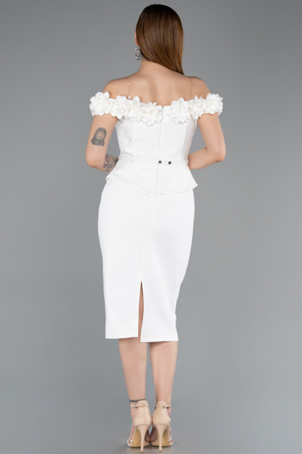 Partykleid Midi Weiß ABK2583