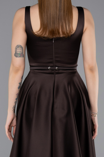 Partykleid Midi Satin Braun ABK2586