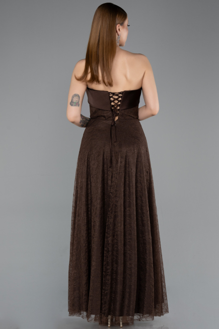 Abendkleid Lang Spitze Braun ABU5943