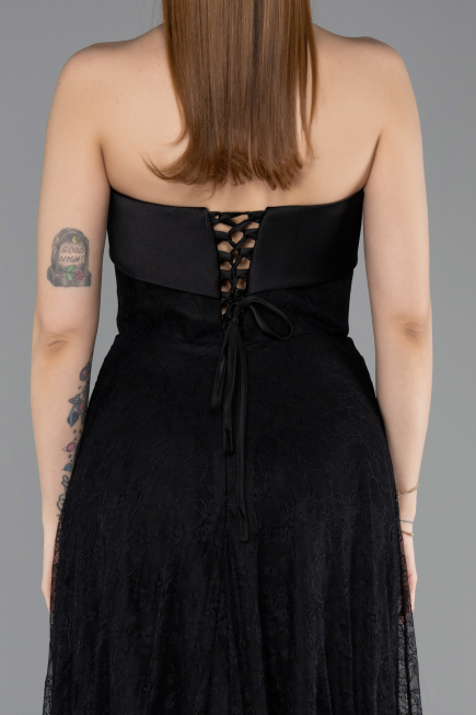 Abendkleid Lang Spitze Schwarz ABU5943