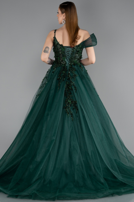 Designer Abendkleid Lang Smaragdgrün ABU5960