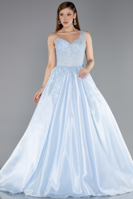 Designer Abendkleid Lang Eisblau ABU5963