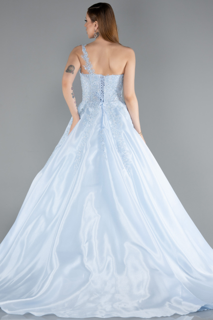 Designer Abendkleid Lang Eisblau ABU5963