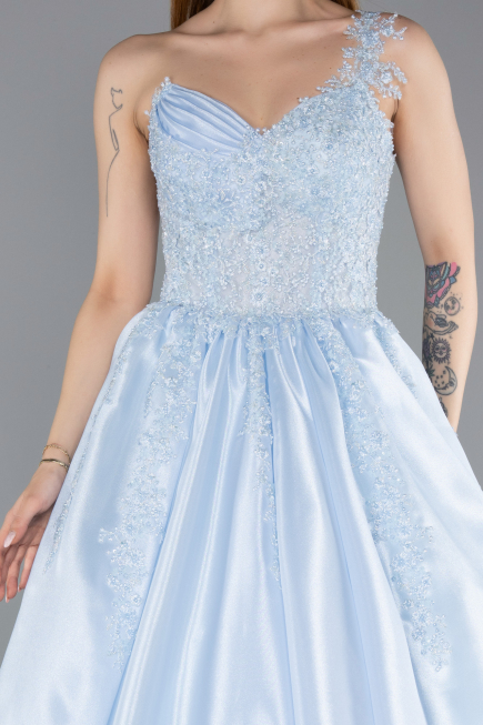 Designer Abendkleid Lang Eisblau ABU5963