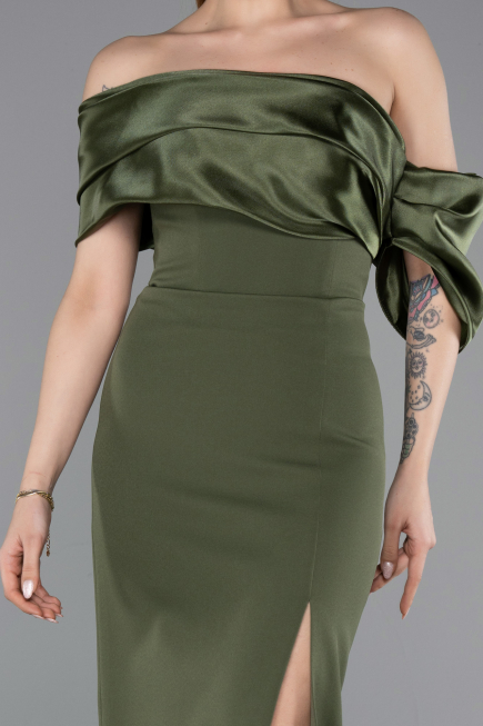 Khaki Abendkleid Lang ABU4024