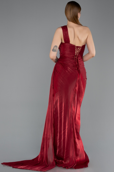 Abschlusskleid Lang Chiffon Weinrot ABU5946