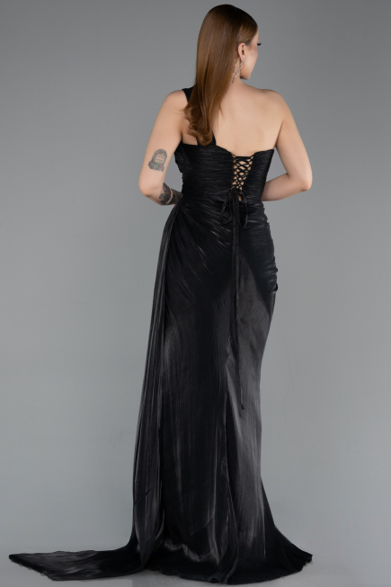 Abschlusskleid Lang Chiffon Schwarz ABU5946