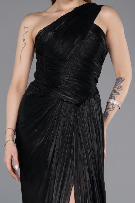 Abschlusskleid Lang Chiffon Schwarz ABU5946