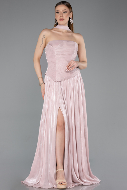 Abschlusskleid Lang Chiffon Puder ABU5957