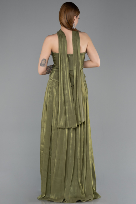 Kleider in Großen Größen Lang Chiffon Khaki ABU5958