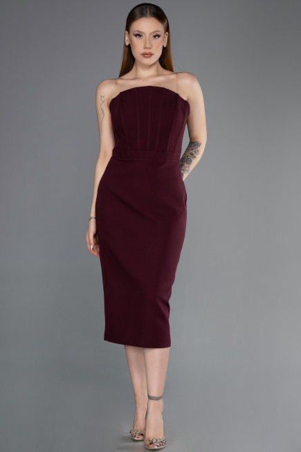 Partykleid Midi Kirschrot ABK2588
