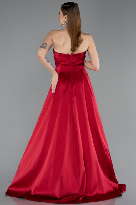 Abendkleid Lang Satin Rot ABU5932