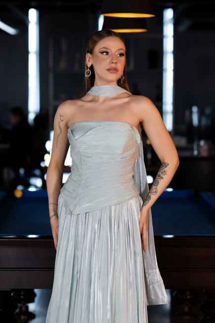 Abschlusskleid Lang Chiffon Minzgrün ABU5957