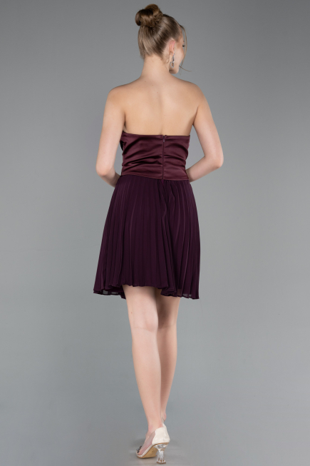 Partykleid Kurz Chiffon Pflaume ABK2590