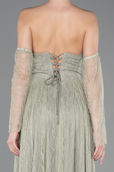Standesamtkleid Lang Spitze Minzgrün ABU5887