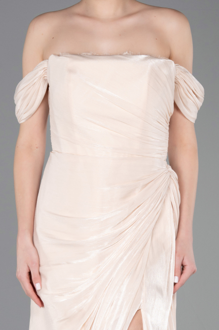 Abendkleid Lang Chiffon Beige ABU5974
