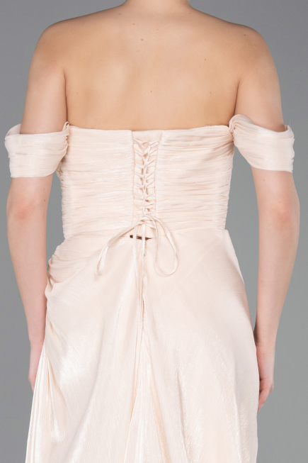 Abendkleid Lang Chiffon Beige ABU5974